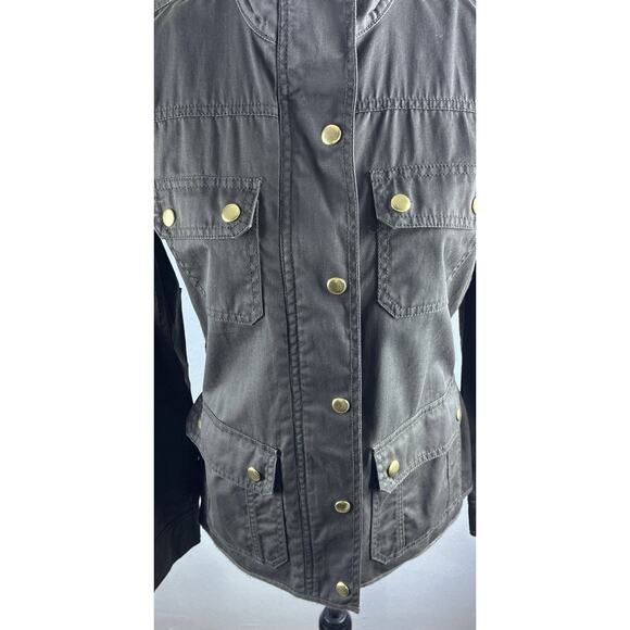 J. Crew Relaxed Boyfriend Field Jacket Womens XS Olive Snap Zip Utility Military - Picture 2 of 10